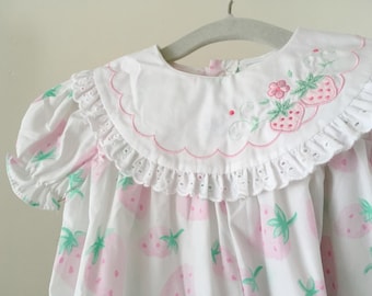 Vintage Strawberries Romper - 6-9 months