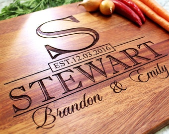 Personalized Cutting Board - Engraved Cutting Board, Custom Cutting Board, Wedding Gift, Engagement Gift, Anniversary Gift W-015 GB