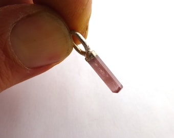 Natural Pink Tourmaline Pendant Raw Gemstone Jewelry