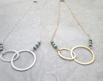 Gift for Sister, Sister Necklace, Sisters Necklace, Birthday Sister Gift, 2 Ring Necklace, Sister Gift Idea, Sister Jewelry, Gift for Her