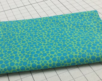 Aqua and Lime Polka Dot Quilting Fabric