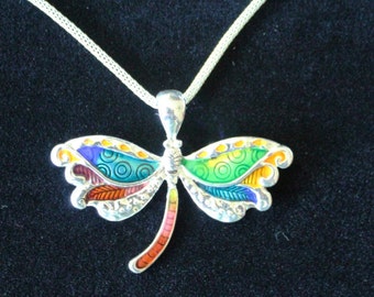 Dragonfly necklace and earring set