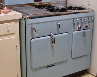 Rare Baby Blue Vintage Chambers Range Stove Model 90c