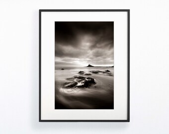 Large Wall Art Print, Coastal Wall Art, Beach House Decor, Sea Print, Sepia, Seascape, Cornwall, Coastal Decor, Beach Prints,