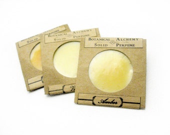 Solid Perfume Sample- Single Note Aroma Accords. Natural Solid Perfume & Cologne. Amber, Rose, Jasmine, Vetiver, Violet and more.