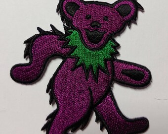 3" Purple Dancing Bear Patch Grateful Dead Owsley Stanley Merry Pranksters Steal Your Face