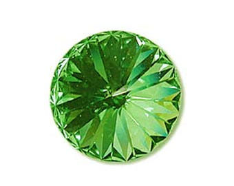 Swarovski Peridot Green Foiled Faceted Rivoli Stone Beads 1122 14mm