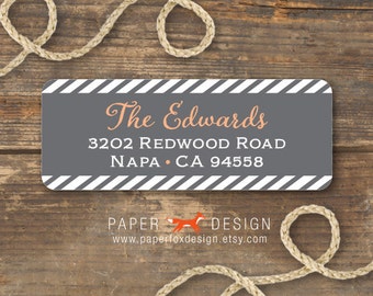 Address Label Printable - Stripes