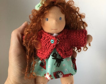 Five inches Waldorf doll, made of natural materials