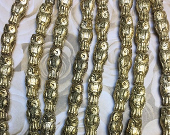 Owl Beads Jet Full Amber 15x7mm Czech Pressed Glass Beads 10 Beads