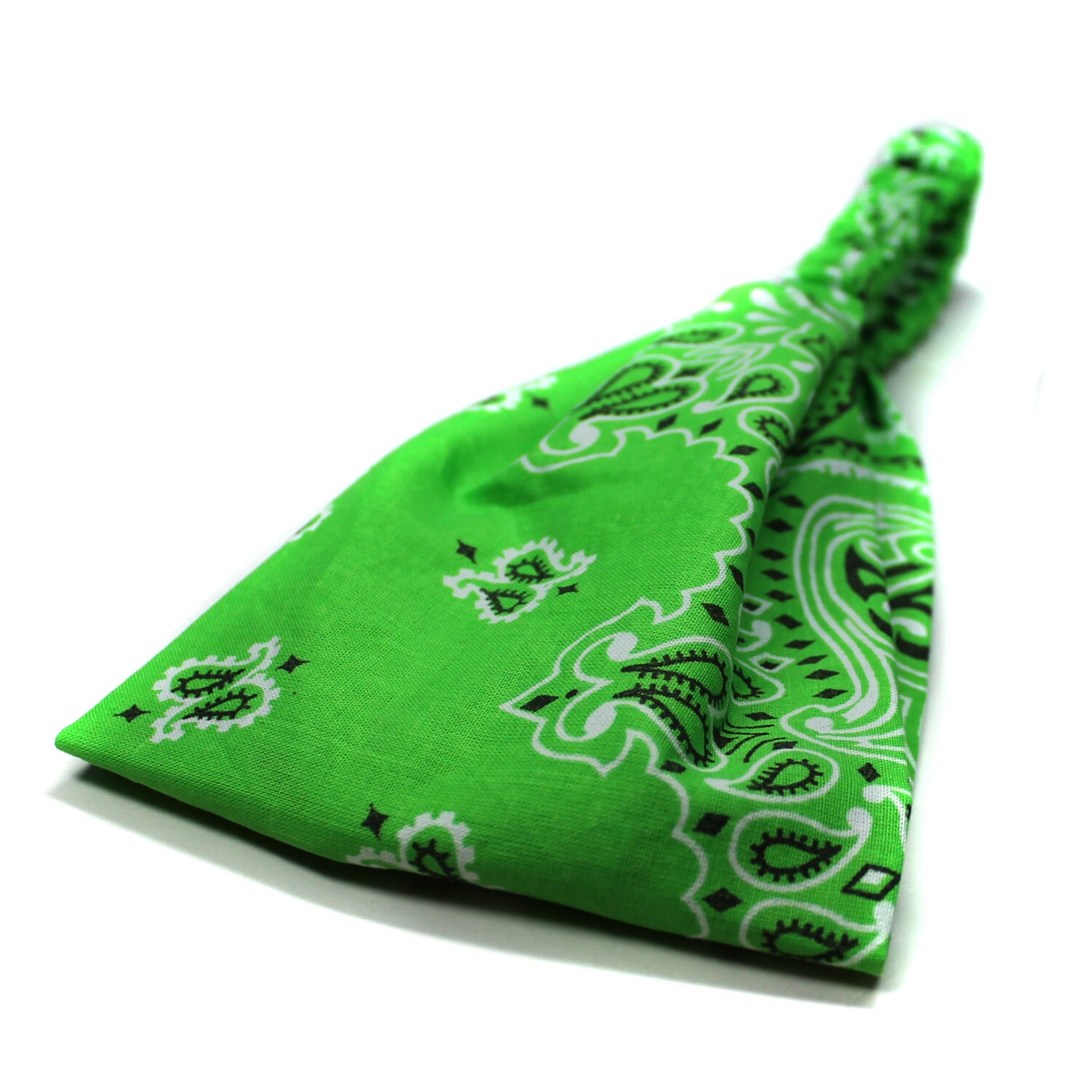 Mens Bandana Headband Lime Green Bandanna Biker Headwrap