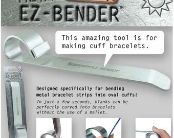 Metal Bending Tool Cuff Bracelet Jewelry Making Shape from Sheet Strips and Blanks Easy to Bend BeadSmith EZ-Bender