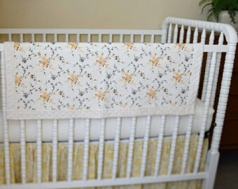 Cheddar & Indigo Floral Minky Blanket