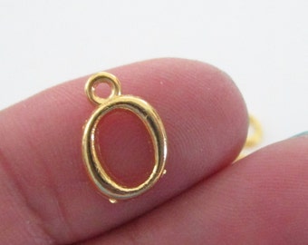 6 Letter O - Gold O Charm Uppercase Alphabet - English Alphabet Initial Pendant - DIY Jewelry Findings - 6 PCS - Personalized Jewelry