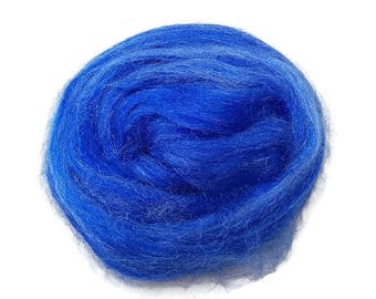 Firestar, sparkle, nylon hand dyed fiber for spinning, carding, art bats, felting, needle felting, paper making 0.5 oz, blue