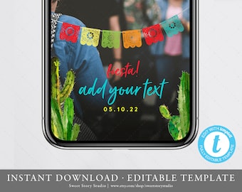 Fiesta Baby Shower Snapchat Geo Filter | Editable Geofilter | Taco bout Baby, Taco bout Love, Party, Cactus, Succulent, Summer | DC078