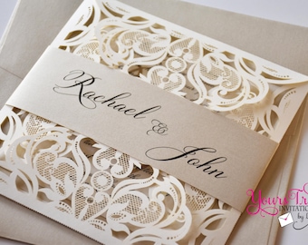Laser Cut Wedding Invitations Etsy