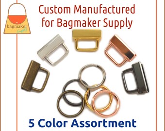 1-1/4 Inch Deluxe Key Fob Hardware 5 Color Assortment, 1.25", Purse Handbag Hardware, Jewelry Craft Supply, KRA-AA015