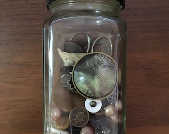 Odds and Ends Jar - Vintage Craft Supplies