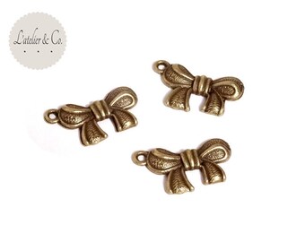 4 bow metal Ribbon beauty B15 23x15mm charms