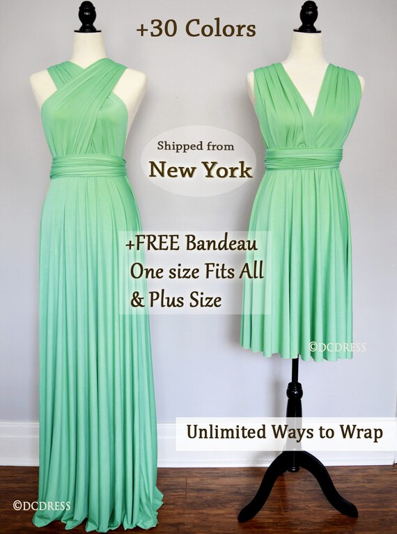 Mint Green  Bridesmaid  dress  infinity dress  convertible