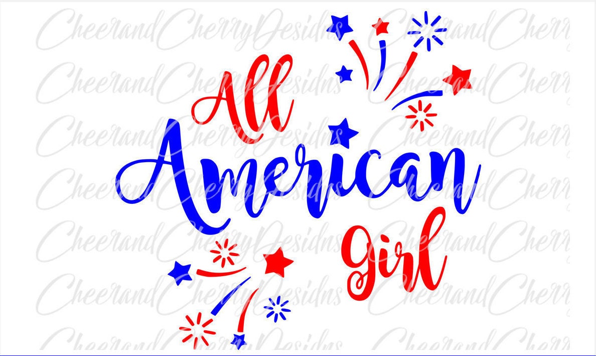 Download july 4th svg All American girl SVG America SVG 4th of July svg