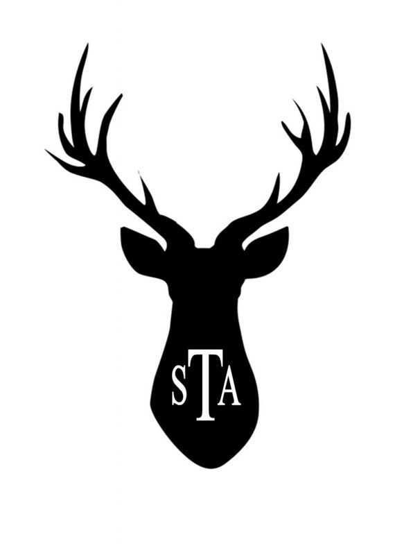 Download Items similar to Deer Silhouette Monogram Iron On Transfer ...