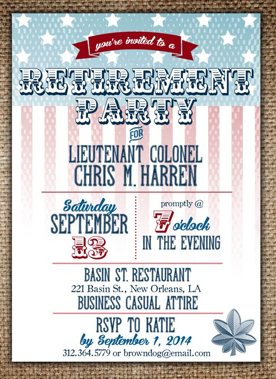 retirement party invitation vintage american flag military retirement photo invitations