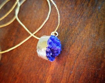Petite Purple Druzy Necklace - TheHiddenBin