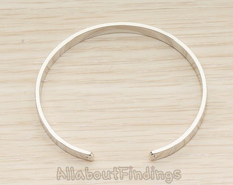BSC284-R // Glossy Orignal Rhdium Band Cuff Bangle, 1 Pc