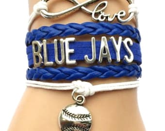 Blue and White Toronto Blue Jays Wrap Bracelet