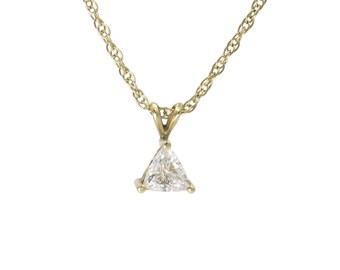 TRIANGLE DIAMOND PENDANT | 14 Karat Yellow Gold