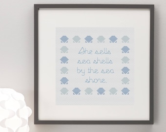 She Sells Sea Shells Cross Stitch Pattern