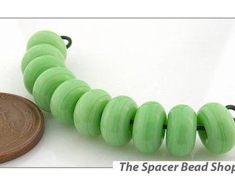 GRASSHOPPER GREEN Lamp Work Beads Spacers Glass Handmade - The Spacer Bead Shop