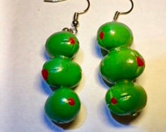 Dirty Martini Olive Earrings