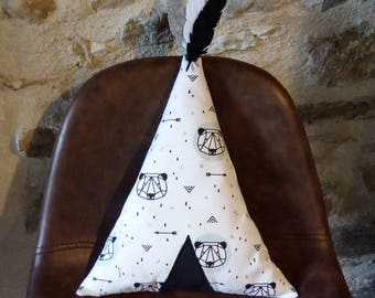 teepee patterns panda pillow