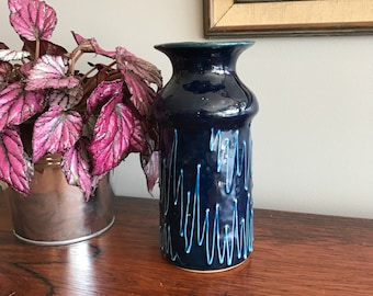 Free Shipping Blue Italian Pottery Vase