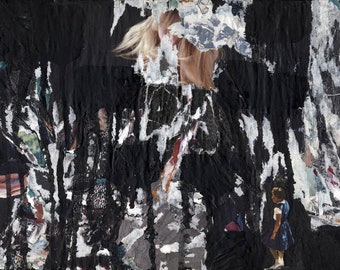 Hiding Place - original mixed media collage