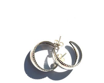 Sterling silver handmade hoop earrings