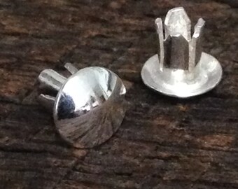 Sterling Silver Rivets - Domed Shiny Heads - Instructions - 2 Easy to Use - No Special Tools - Studs - Decorations and Embellishments BT66