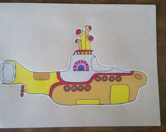Original Drawing - The Beatles - Yellow Submarine