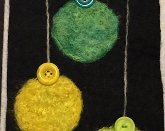 Handmade needle felted Christmas ornament wall hanging