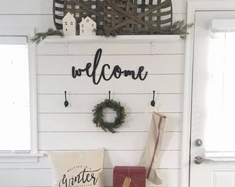 Welcome laser cut word- not painted
