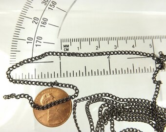 2mm Curb Chain Gunmetal chain unfinished chain Jewelry Supply Findings & Hardware Bulk Chain