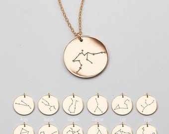 Constellation necklace, Zodiac Jewelry, Astrology Zodiac necklace, libra, virgo, scorpio, sagittarius, capricorn, mothers day gift ZN00230