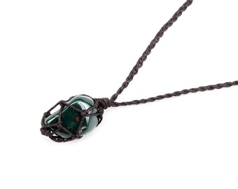 Bloodstone Necklace, Bloodstone Jewelry, Healing Crystal Jewelry, Tumbled Bloodstone, Chakra Necklace