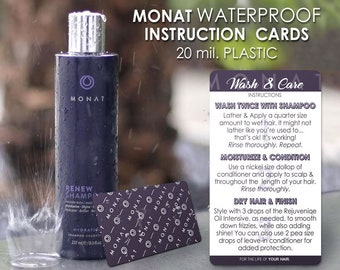 Monat WATERPROOF Wash Instruction Cards - 20pt Plastic Cards with Rounded Corners - PRINTED and SHIPPED directly to you!