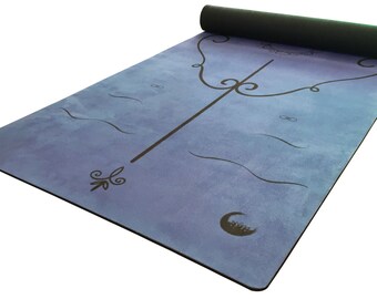 Asan Point Nadi Yoga Mat Microfiber/Natural Rubber with Body Alignment Lines
