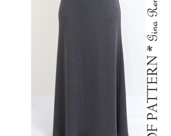 Maxi Skirt Pattern. Womens Maxi Skirt Sewing Pattern.