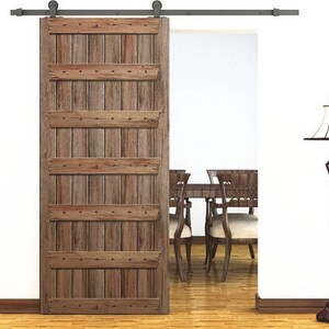 Kit Porta Scorrevole SANKEYTEW Per Fienile - Legno, 120 Kg, Rotaia 1.2m, Con Rulli E Guida - Foto 9